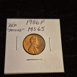 1986P Lincoln Penny Coin MS-65